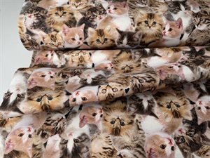 Deko / pudestof -  i kanvas kvalitet med katte